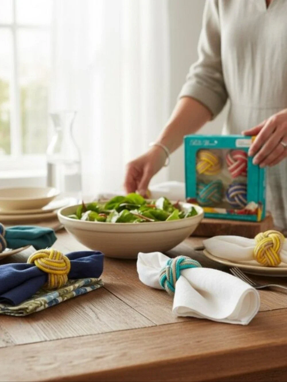 Woven Napkin Rings Set of 4 Box Pioneer Woman New Natural Materials